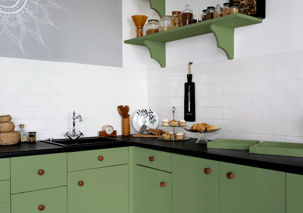 green kitchen design